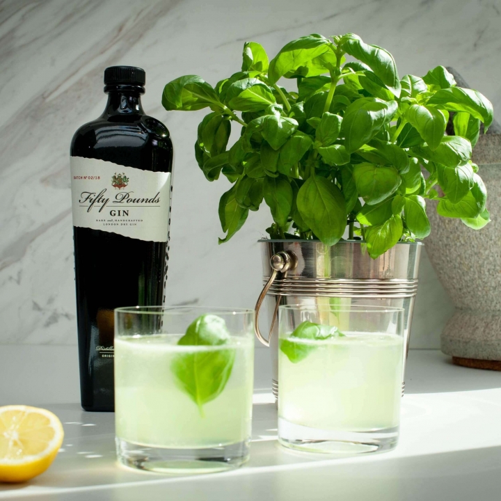 Basil Smash Gin Cocktail