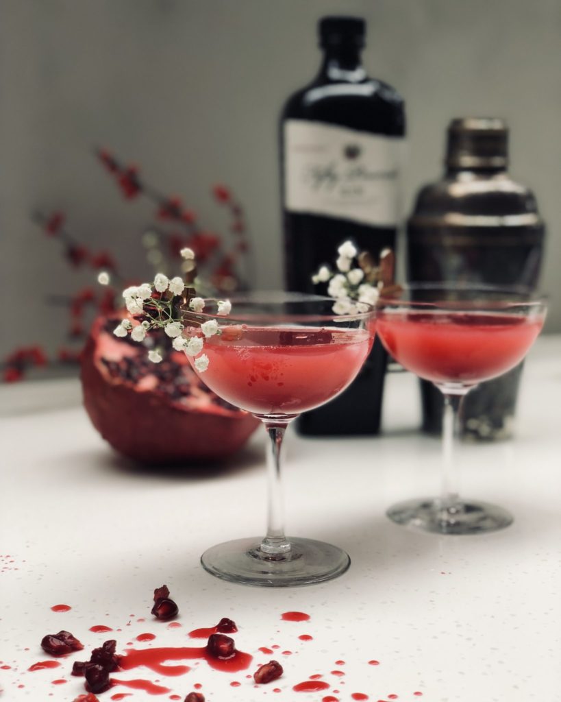 Pomegranate Martini Winter Gin Cocktails Fifty Pounds Gin