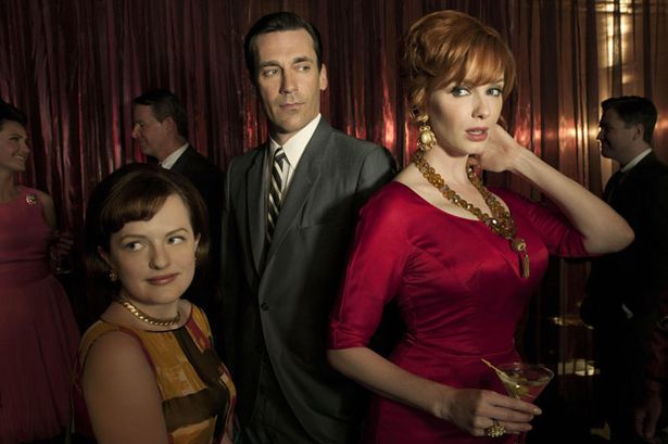 L-R) Peggy Olson (Elisabeth Moss), Don Draper (Jon Hamm) and Joan ...