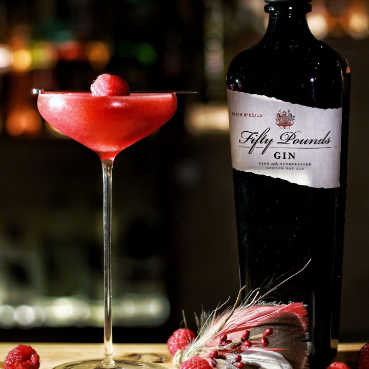 Fifty Pounds gin cocktail raspberry Martini